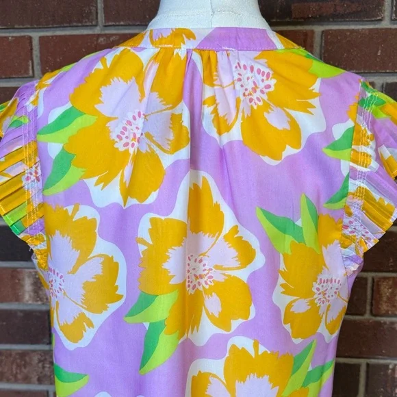 Michelle’s McDowell “Sea Flower Lilac” Valery Top Size Small - Picture 4 of 11